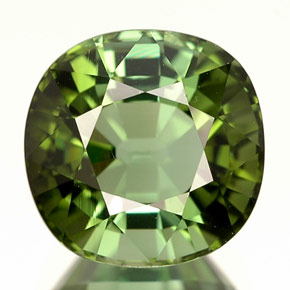 Tormalina naturale verde da 2,98 ct, taglio a cuscino, IF