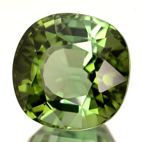 Tormalina naturale verde da 2,98 ct, taglio a cuscino, IF