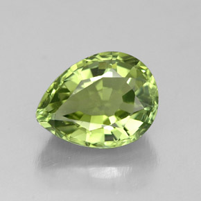 Tormalina naturale verde da 1,82 ct, taglio a pera, VVS
