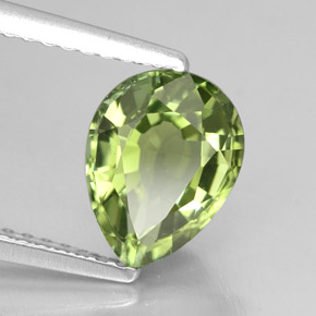 Tormalina naturale verde da 1,82 ct, taglio a pera, VVS