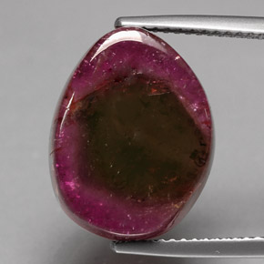 Tormalina naturale multicolore da 10,19 ct, forma fantasia, trasparente