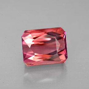 Tormalina naturale rosa da 4,93 ct, taglio smeraldo, VVS