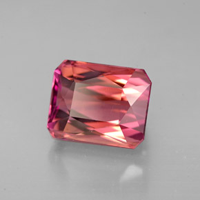 Tormalina naturale rosa da 4,93 ct, taglio smeraldo, VVS