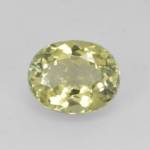 Tormalina naturale giallo da 1,25 ct, taglio ovale, VS
