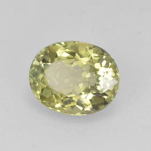 Tormalina naturale giallo da 1,25 ct, taglio ovale, VS