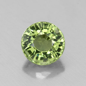 Tormalina naturale verde da 1,04 ct, taglio rotondo, VVS