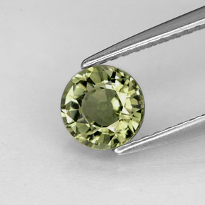 Tormalina naturale verde da 0,74 ct, taglio rotondo, VVS