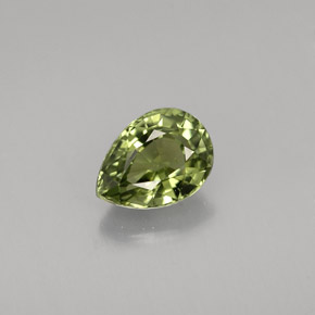 Tormalina naturale verde da 0,93 ct, taglio a pera, VVS