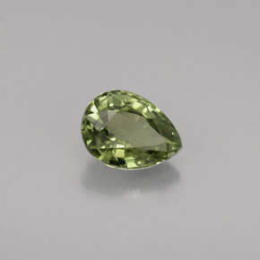Tormalina naturale verde da 0,93 ct, taglio a pera, VVS