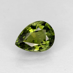 Tormalina naturale verde da 0,91 ct, taglio a pera, IF