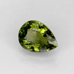 Tormalina naturale verde da 0,91 ct, taglio a pera, IF