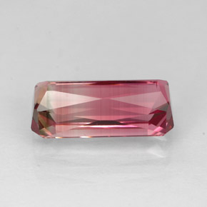Tormalina naturale bicolore da 2,81 ct, taglio smeraldo, VVS-VS