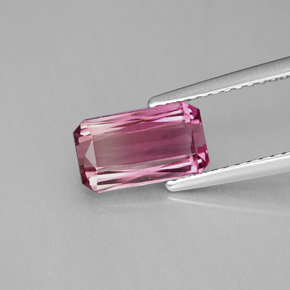 Tormalina naturale rosa da 1,97 ct, taglio smeraldo, VVS