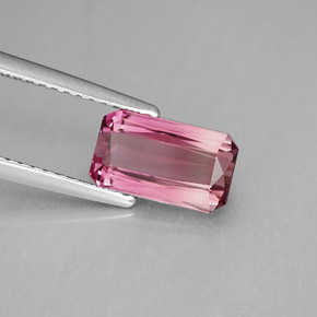 Tormalina naturale rosa da 1,97 ct, taglio smeraldo, VVS