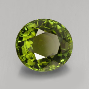 Tormalina naturale verde da 3,15 ct, taglio ovale, VVS