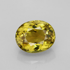 Tormalina naturale giallo da 3,97 ct, taglio ovale, VVS