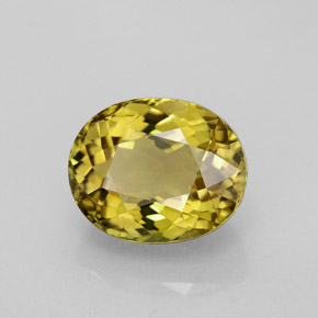 Tormalina naturale giallo da 3,97 ct, taglio ovale, VVS