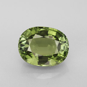 Tormalina naturale verde da 3,72 ct, taglio ovale, VVS