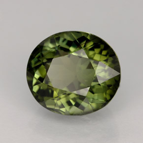 Tormalina naturale verde da 4,07 ct, taglio ovale, VVS-VS