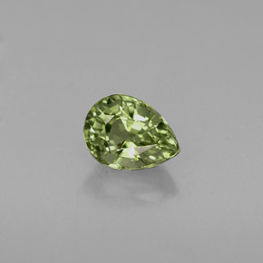 Tormalina naturale verde da 0,73 ct, taglio a pera, VVS