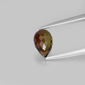 Tormalina naturale arancione da 0,89 ct, briolette, VS