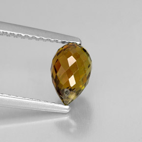 Tormalina naturale arancione da 1,20 ct, briolette, VS-SI