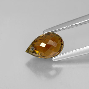 Tormalina naturale arancione da 1,20 ct, briolette, VS-SI