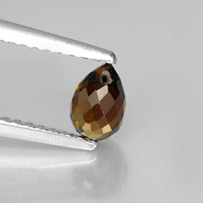 Tormalina naturale arancione da 0,62 ct, briolette, VVS-VS