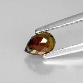 Tormalina naturale arancione da 0,62 ct, briolette, VVS-VS