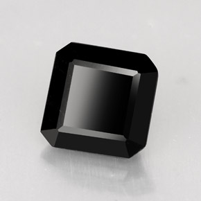 Tormalina naturale nero da 1,23 ct, taglio smeraldo, opaco