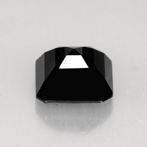 Tormalina naturale nero da 1,23 ct, taglio smeraldo, opaco