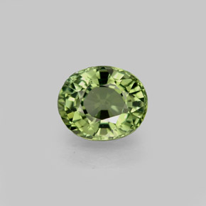 Tormalina naturale verde da 1,21 ct, taglio ovale, IF