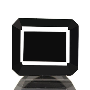 Tormalina naturale nero da 1,76 ct, taglio smeraldo, opaco