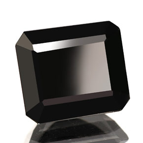 Tormalina naturale nero da 1,76 ct, taglio smeraldo, opaco
