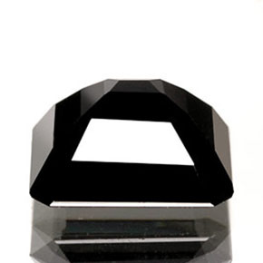 Tormalina naturale nero da 1,76 ct, taglio smeraldo, opaco