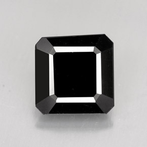 Tormalina naturale nero da 1,41 ct, taglio smeraldo, opaco