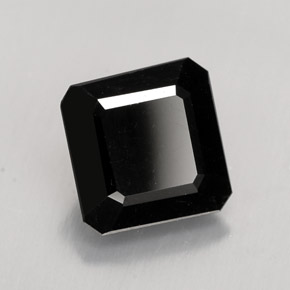 Tormalina naturale nero da 1,41 ct, taglio smeraldo, opaco