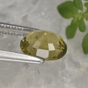 Tormalina naturale giallo da 0,92 ct, taglio ovale, VVS-VS