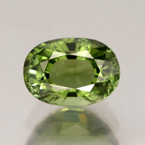 Tormalina naturale verde da 1,09 ct, taglio ovale, VVS