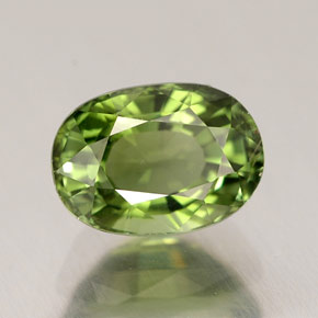 Tormalina naturale verde da 1,09 ct, taglio ovale, VVS