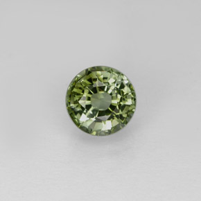 Tormalina naturale verde da 1,10 ct, taglio rotondo, VVS