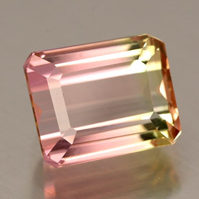 Tormalina naturale multicolore da 2,00 ct, taglio smeraldo, VVS