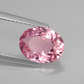 Tormalina naturale rosa da 1,83 ct, taglio ovale, VVS