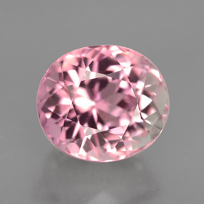 Tormalina naturale rosa da 3,37 ct, taglio ovale, VVS-VS