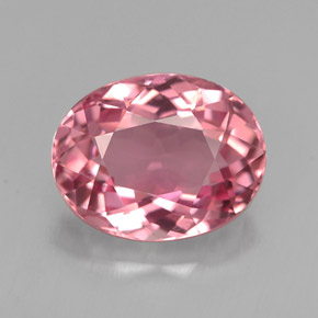 Tormalina naturale rosa da 2,07 ct, taglio ovale, VVS-VS