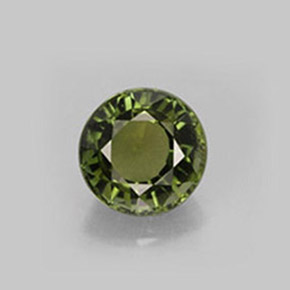 Tormalina naturale verde da 1,28 ct, taglio rotondo, VS
