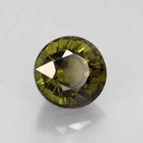 Tormalina naturale verde da 1,40 ct, taglio rotondo, VVS-VS