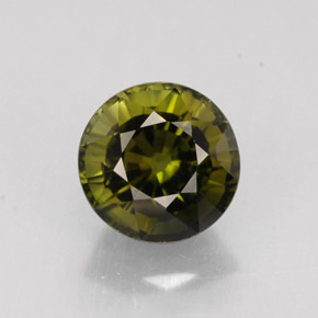 Tormalina naturale verde da 1,40 ct, taglio rotondo, VVS-VS