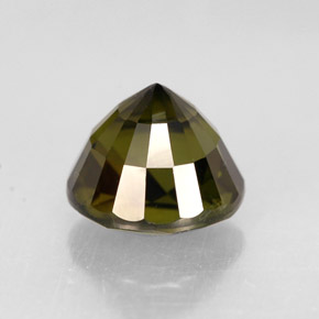 Tormalina naturale verde da 1,40 ct, taglio rotondo, VVS-VS
