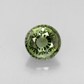 Tormalina naturale verde da 0,86 ct, taglio rotondo, VVS-VS